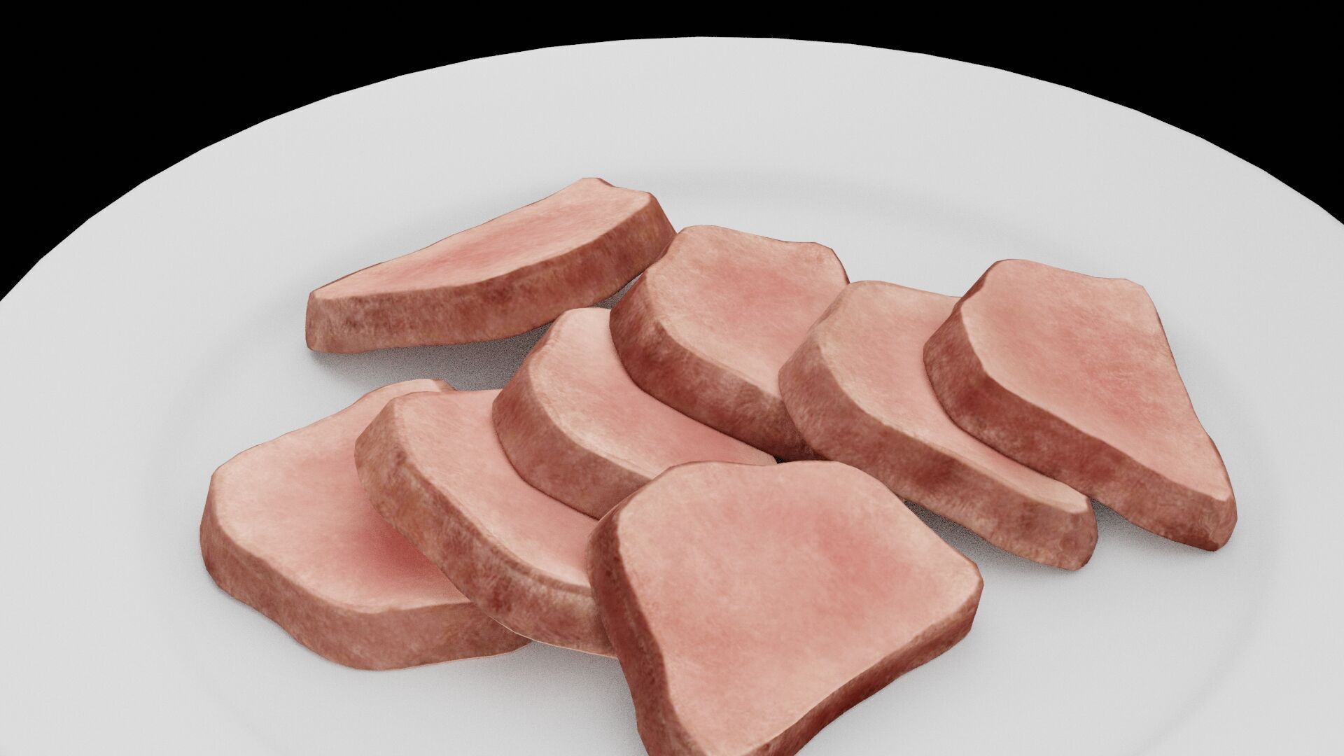 Rare Steak Slices Low-poly 3D model_4