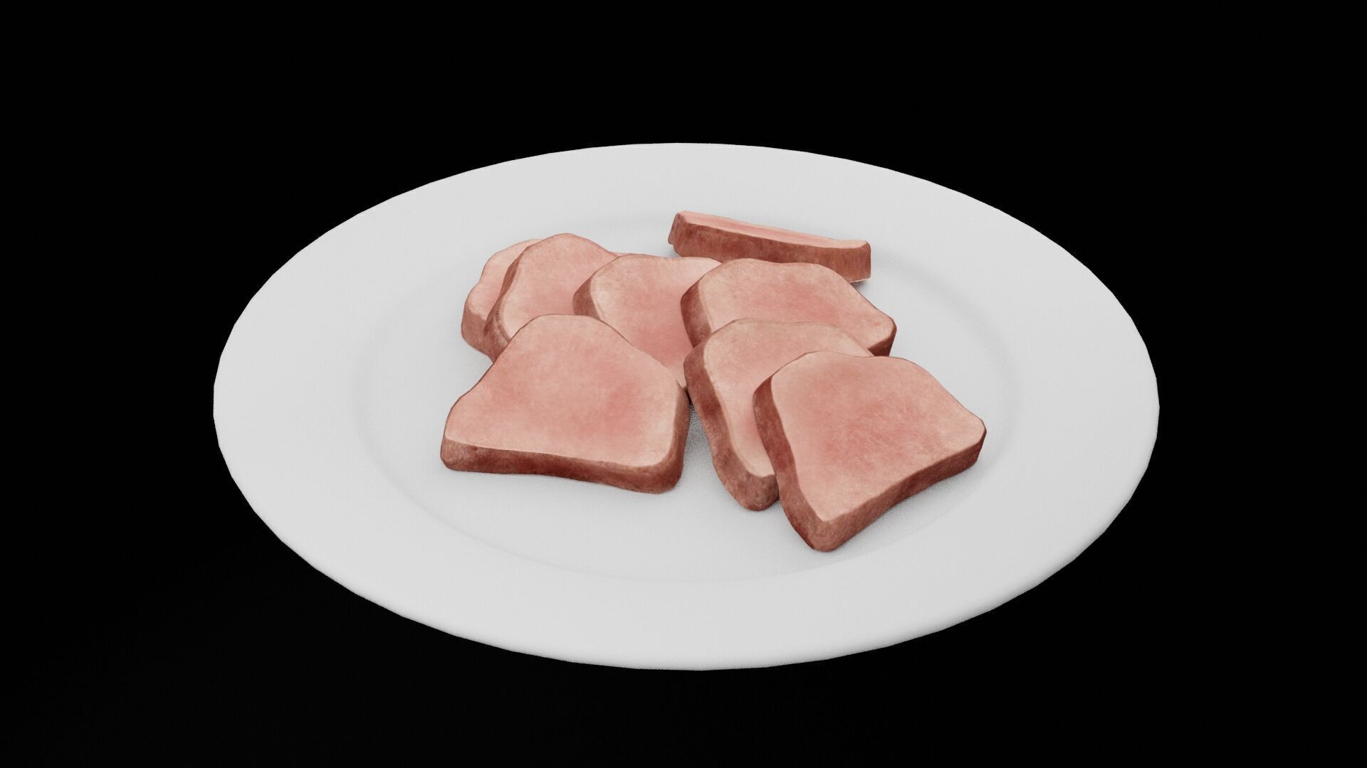 Rare Steak Slices Low-poly 3D model_5