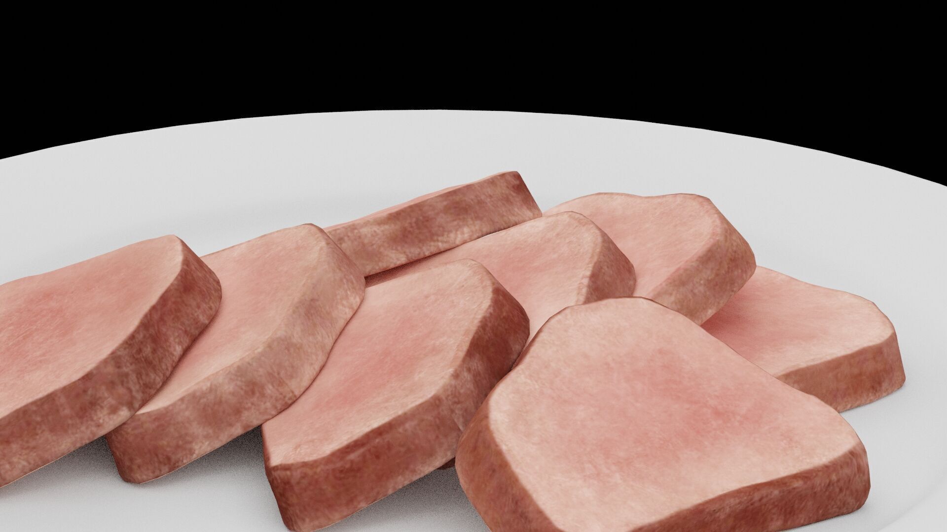 Rare Steak Slices Low-poly 3D model_2