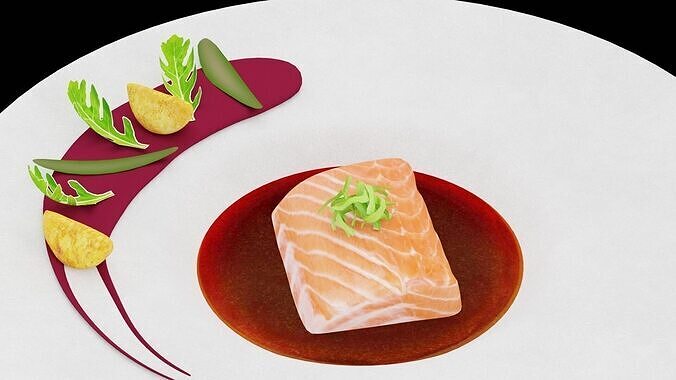 Fresh Salmon Sushi  Low-poly 3D model 5