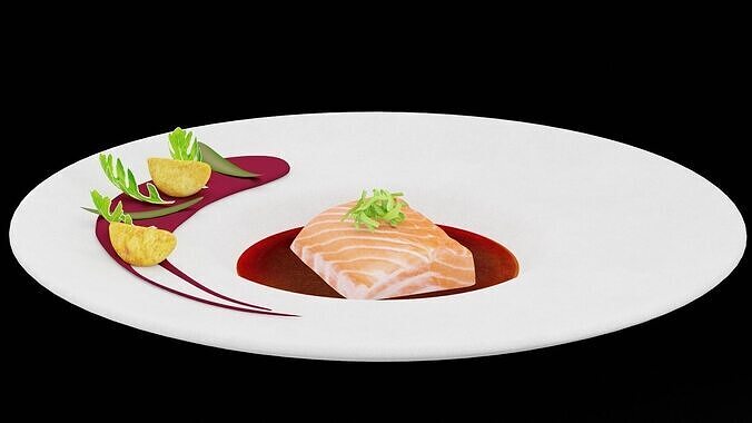 Fresh Salmon Sushi  Low-poly 3D model 4