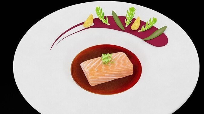 Fresh Salmon Sushi  Low-poly 3D model 2