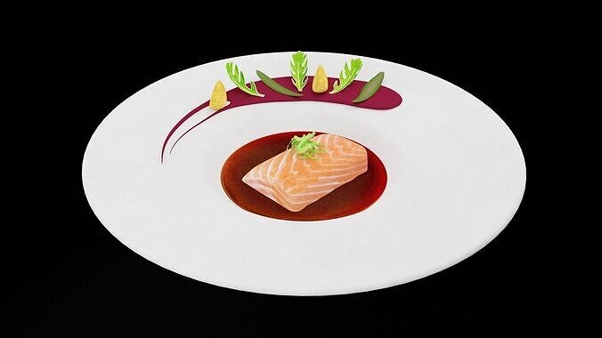 Fresh Salmon Sushi  Low-poly 3D model 6