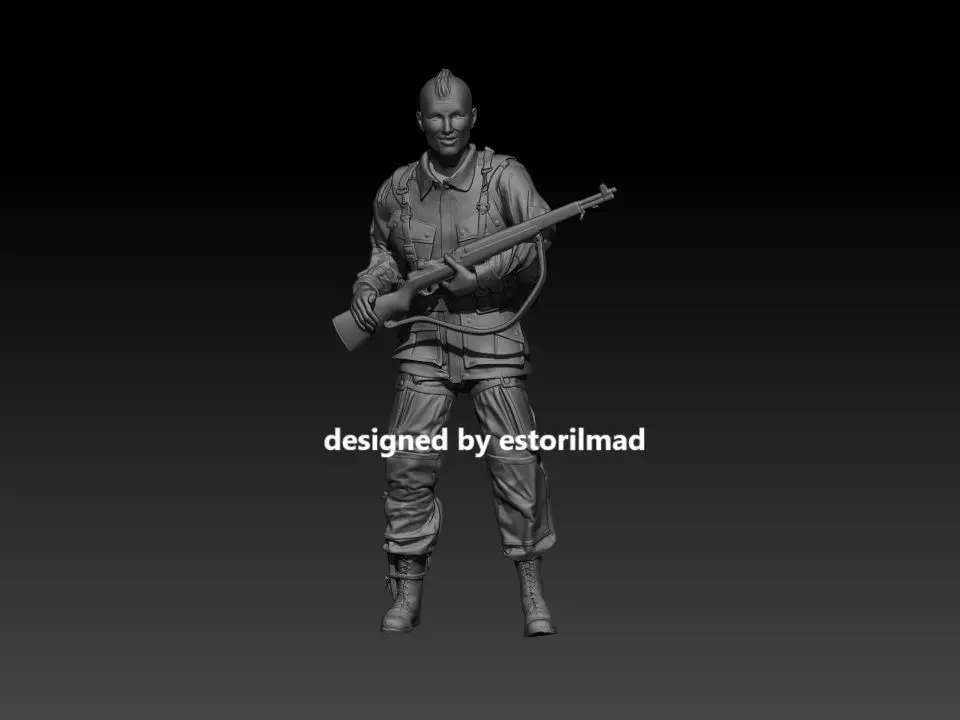 WW2 AMERICAN PARATROOPER SOLDIER PATHFINDER D-DAY v3 3D print model