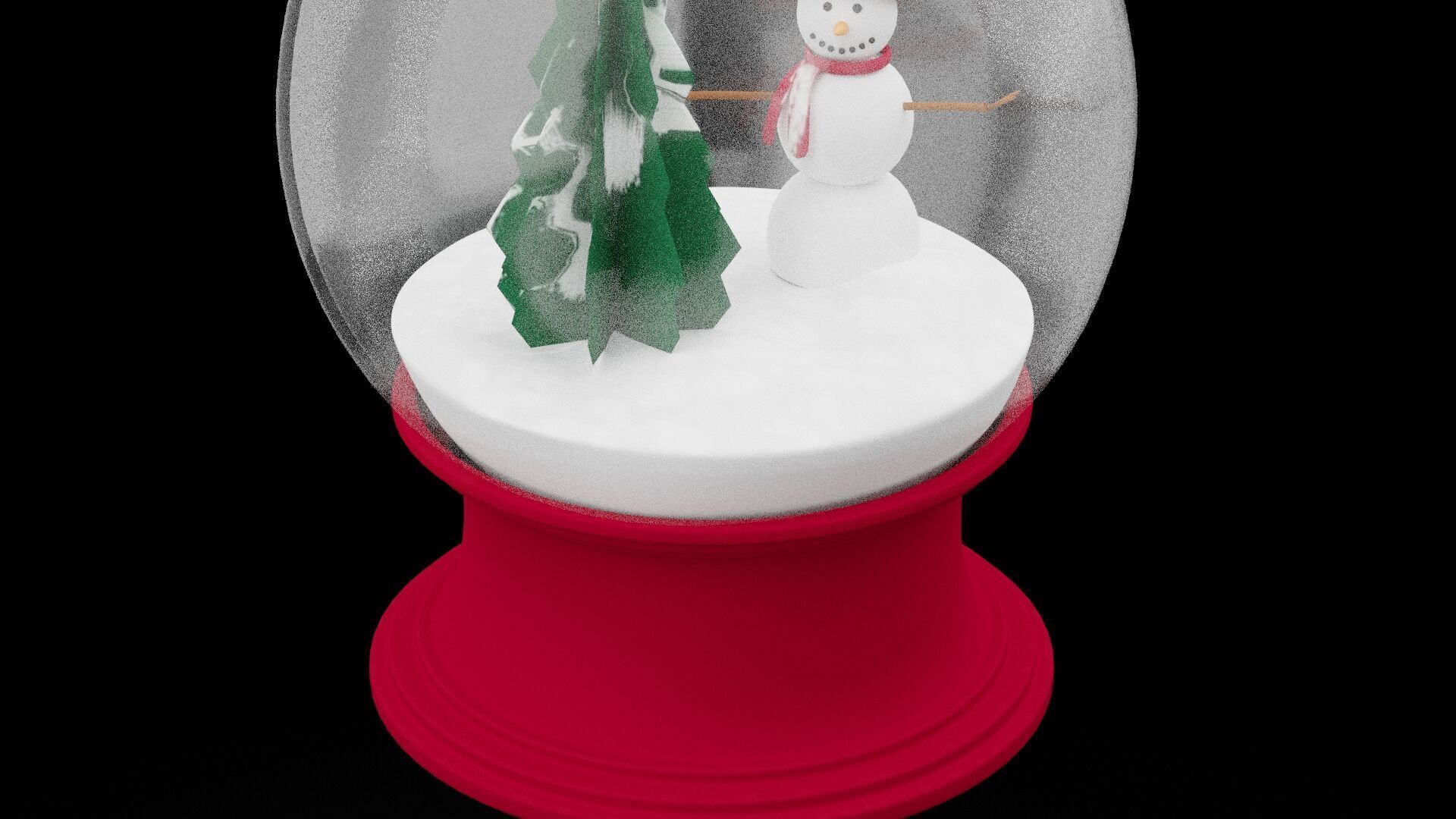 Christmas Snow Globe Low-poly 3D model_3