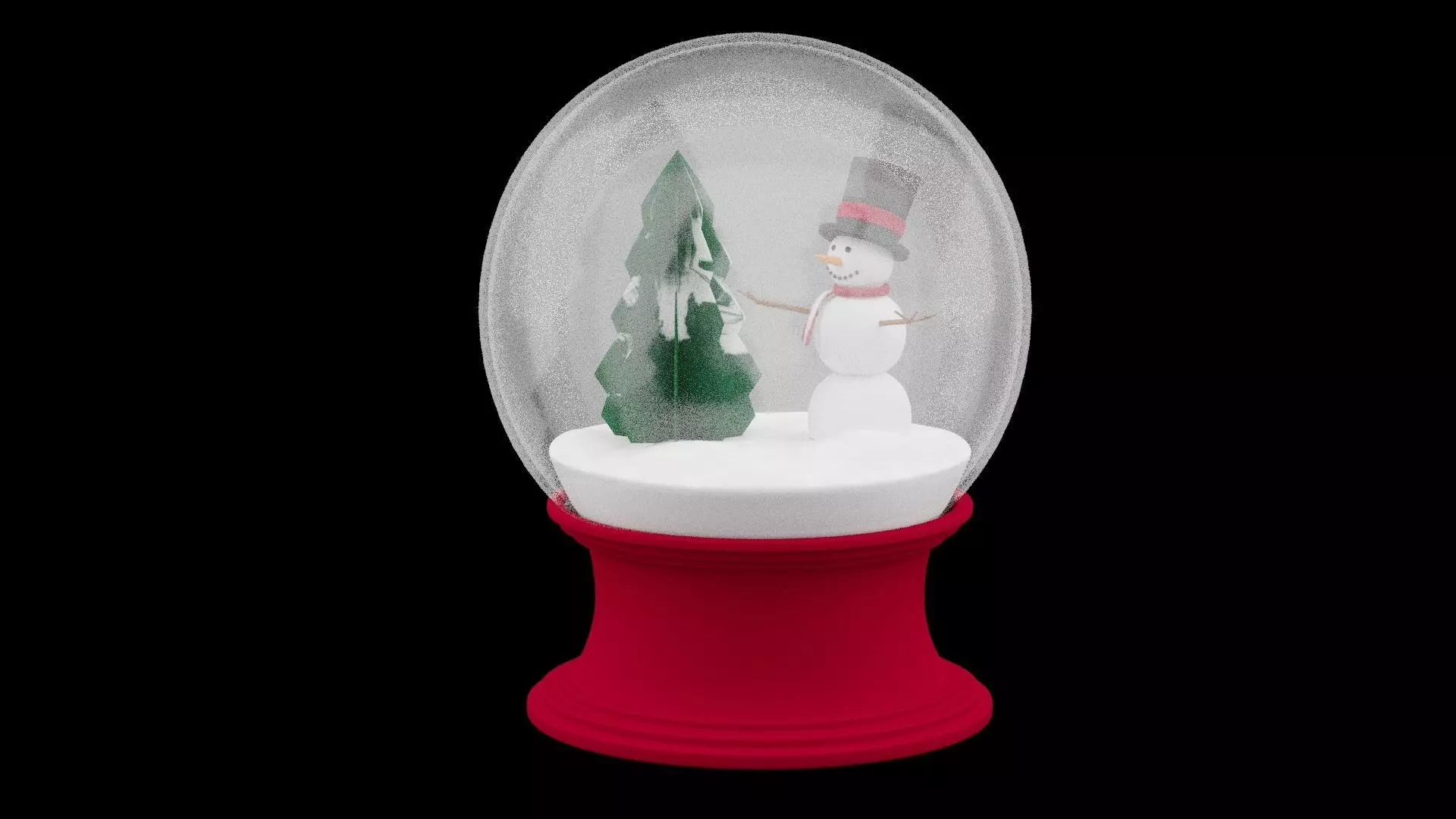 Christmas Snow Globe Low-poly 3D model_0