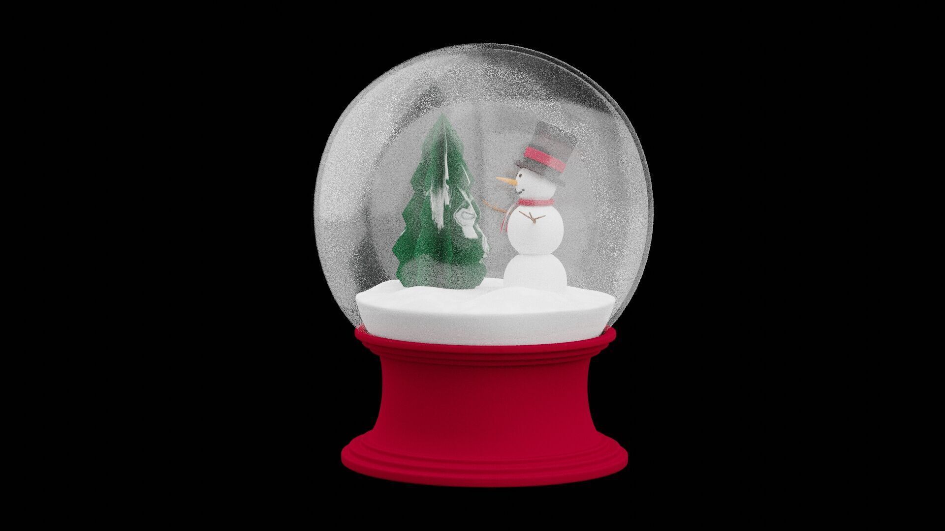 Christmas Snow Globe Low-poly 3D model_2