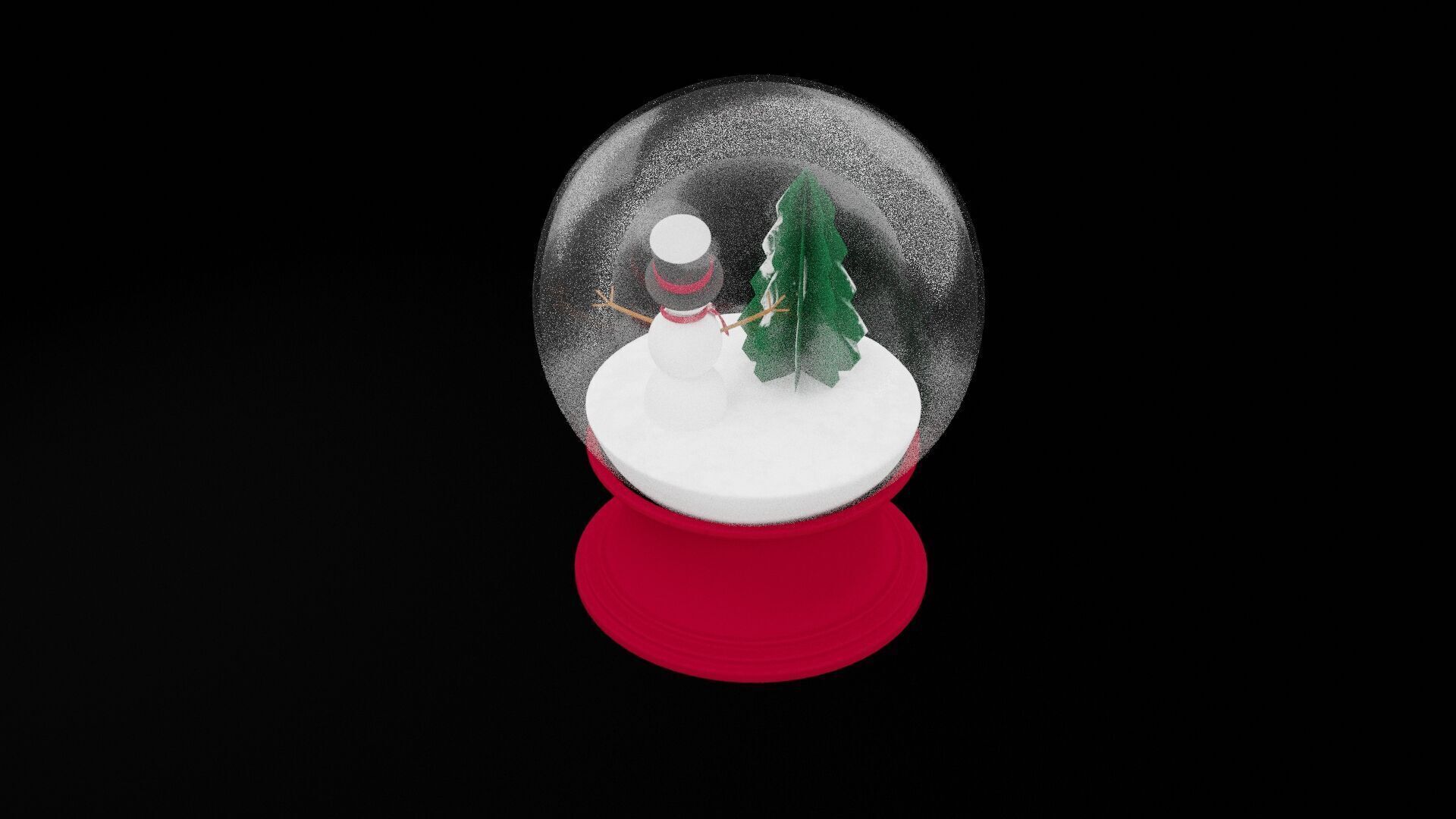 Christmas Snow Globe Low-poly 3D model_5
