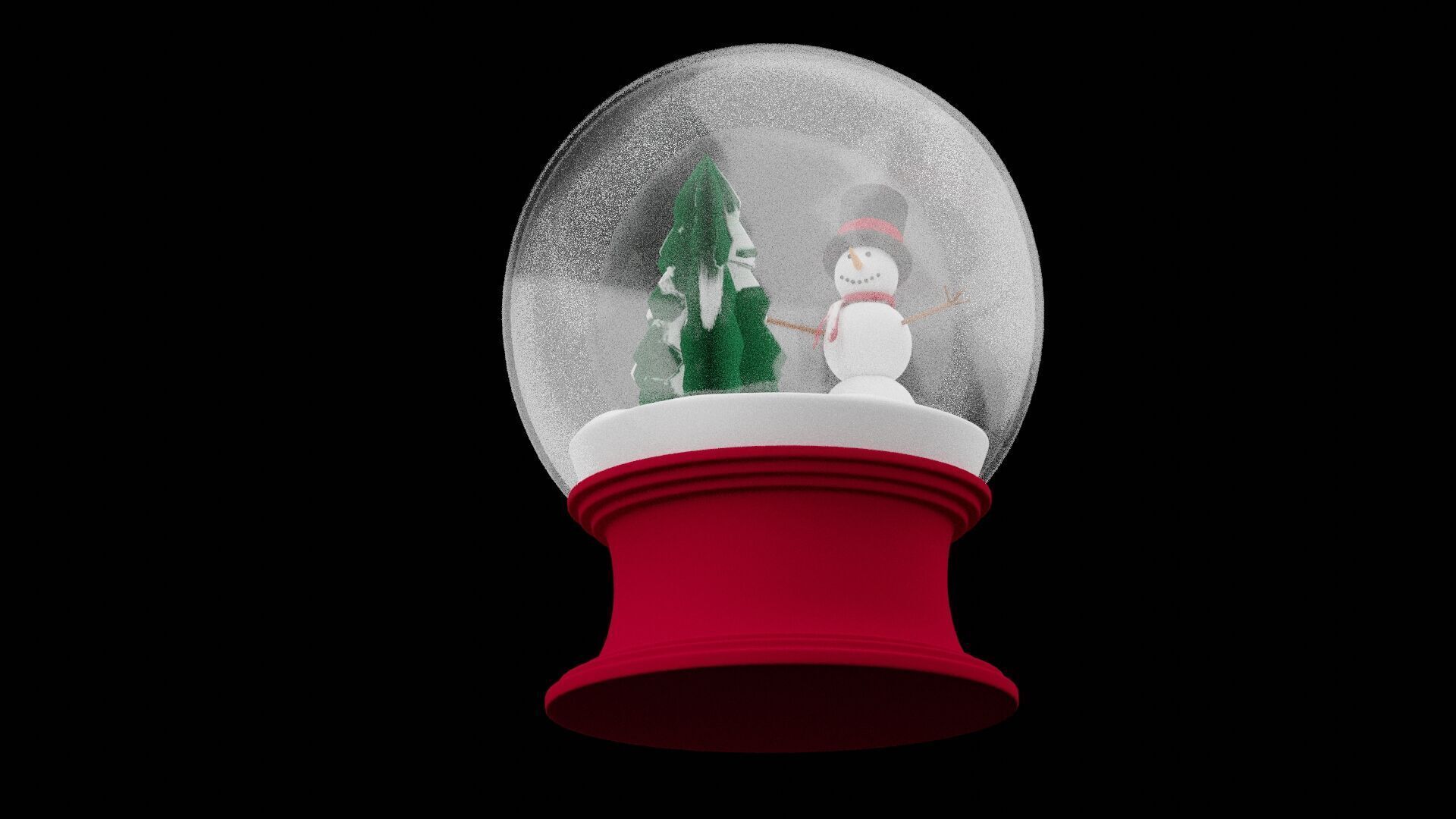 Christmas Snow Globe Low-poly 3D model_4