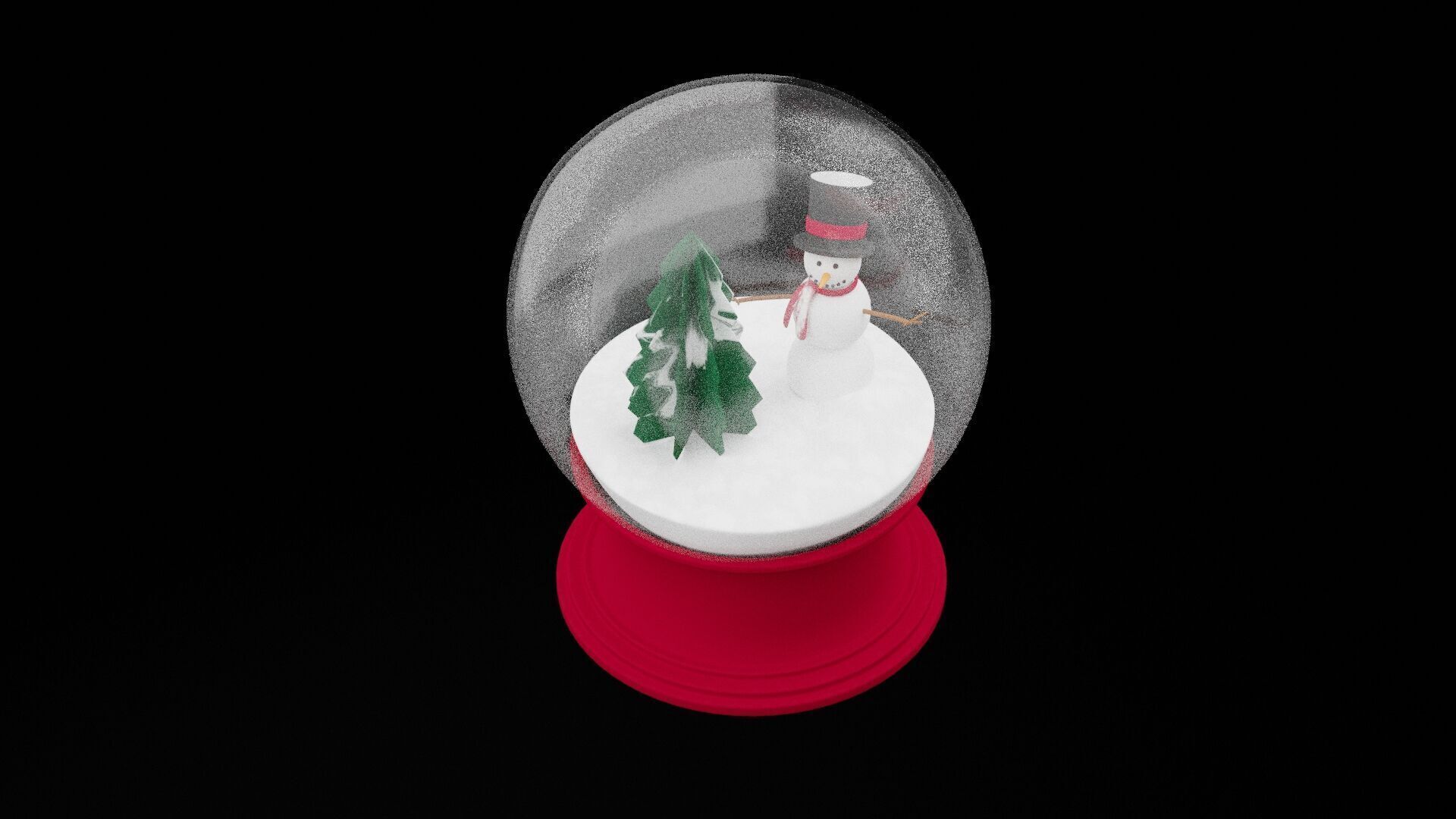 Christmas Snow Globe Low-poly 3D model_1