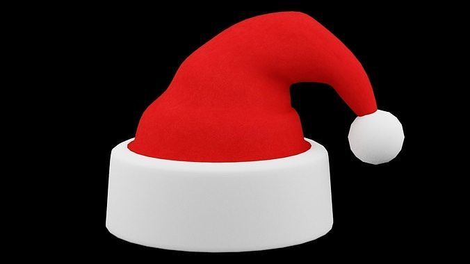 Christmas Santa Hat Low-poly 3D model