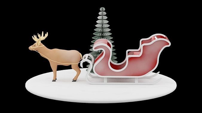 Christmas Reindeer Low-poly 3D model