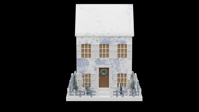 Christmas Putz House Low-poly 3D model