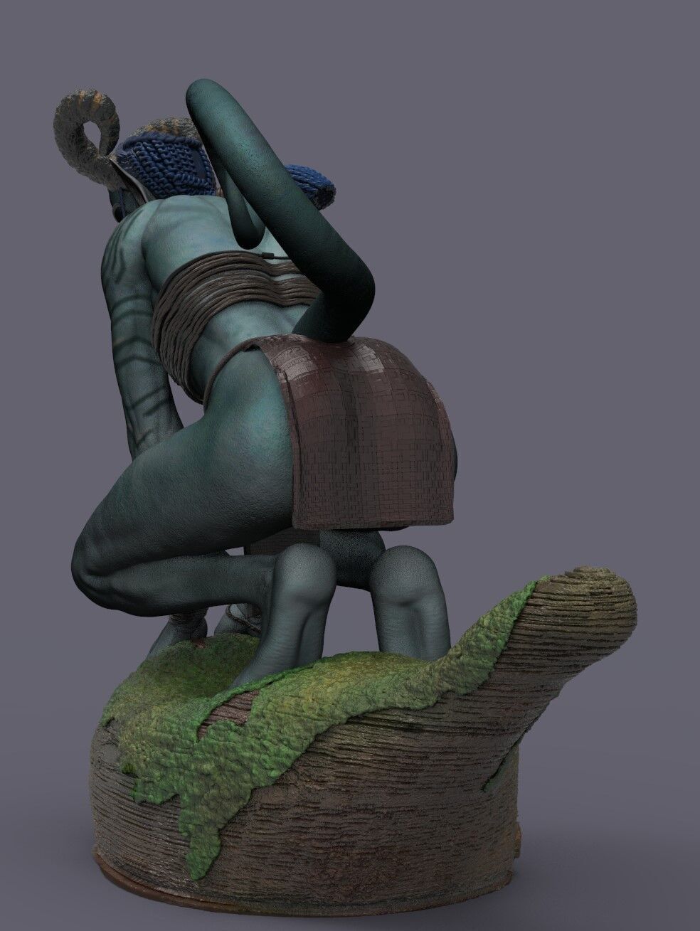 Blue Amazon Woman 3D print model_6