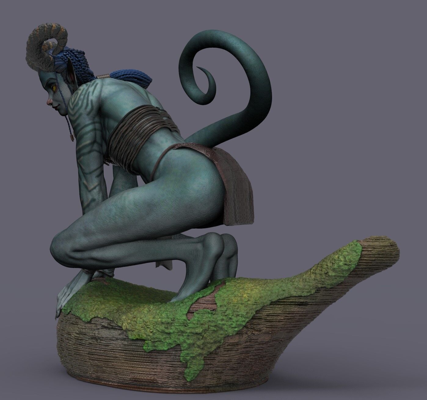 Blue Amazon Woman 3D print model_3