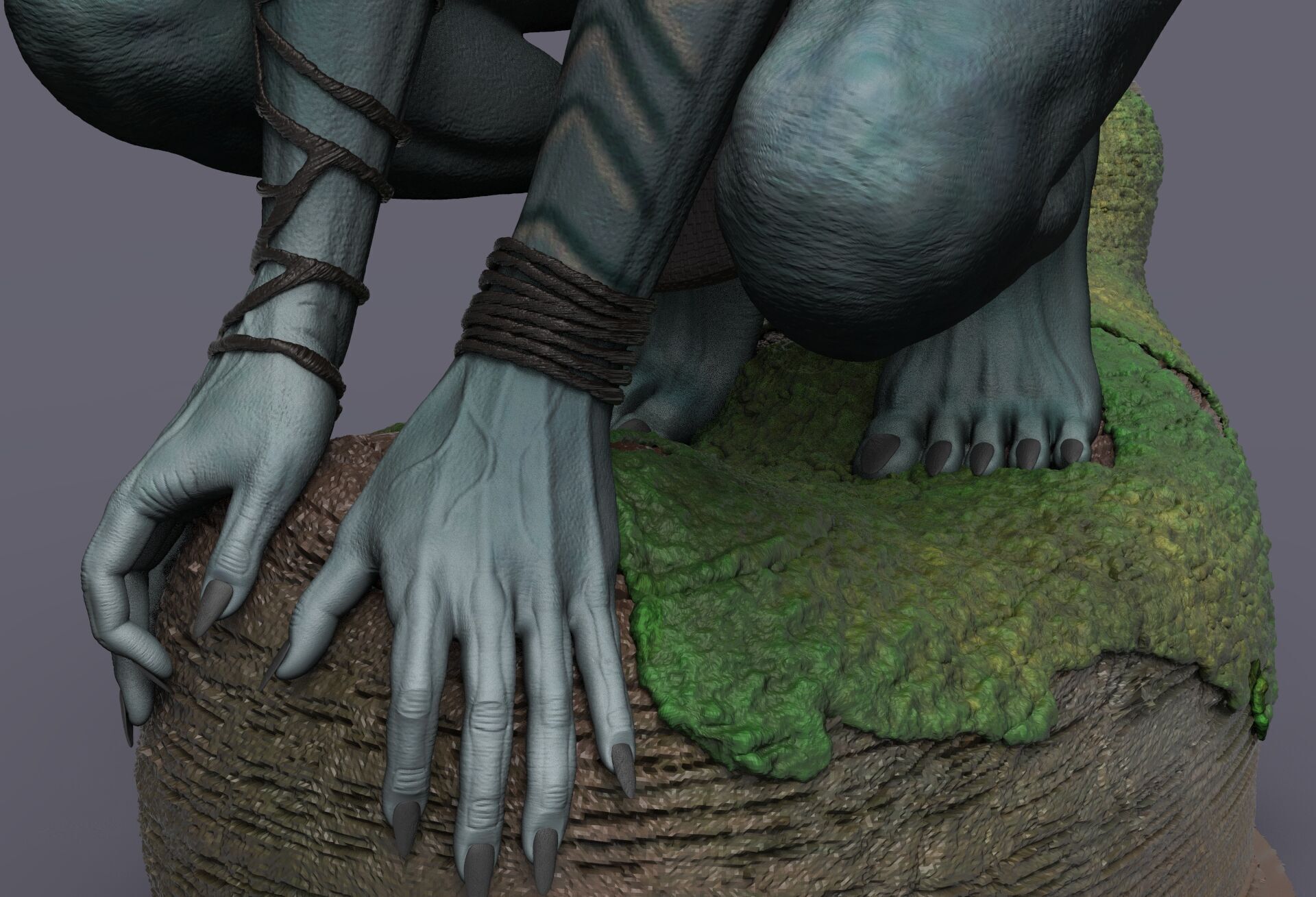 Blue Amazon Woman 3D print model_14