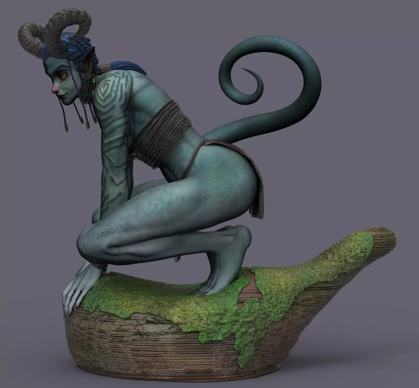 Blue Amazon Woman 3D print model_0