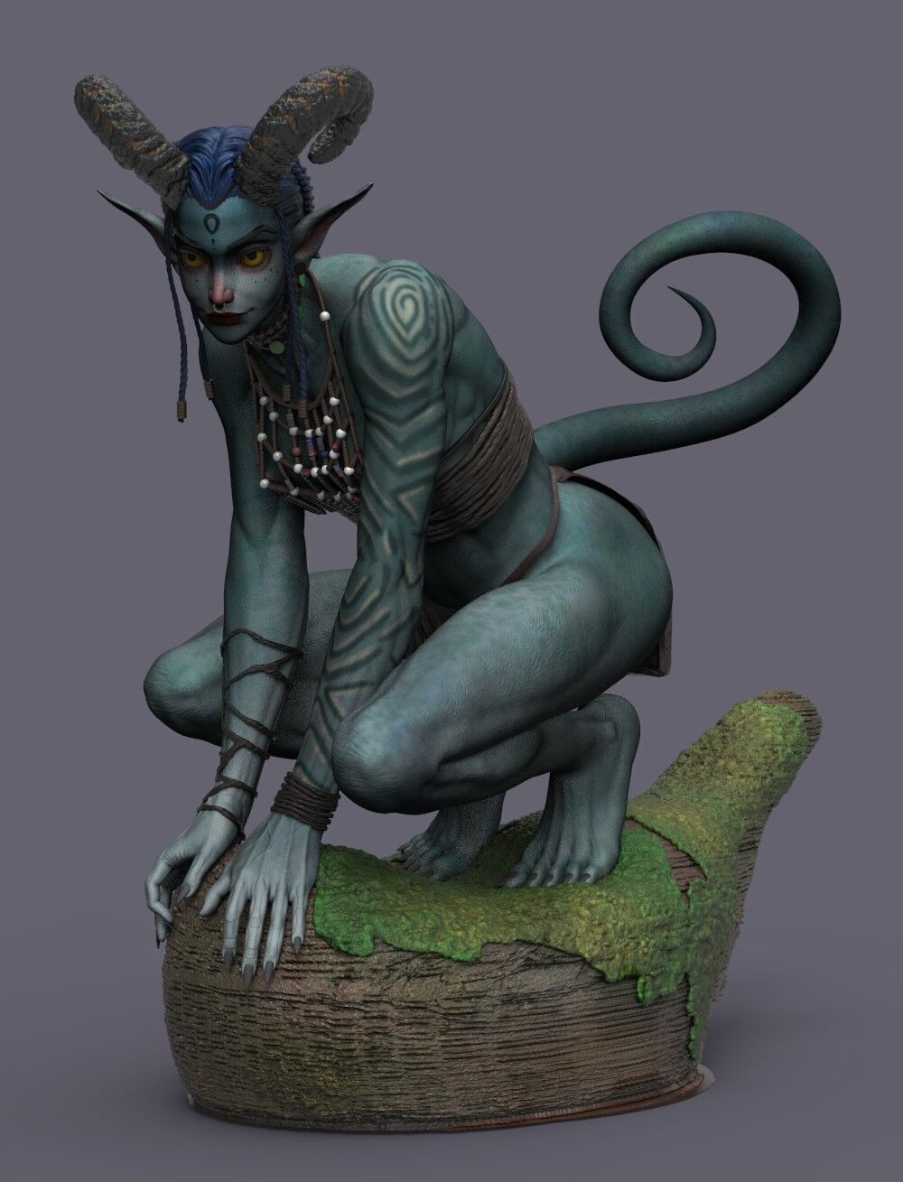 Blue Amazon Woman 3D print model_12