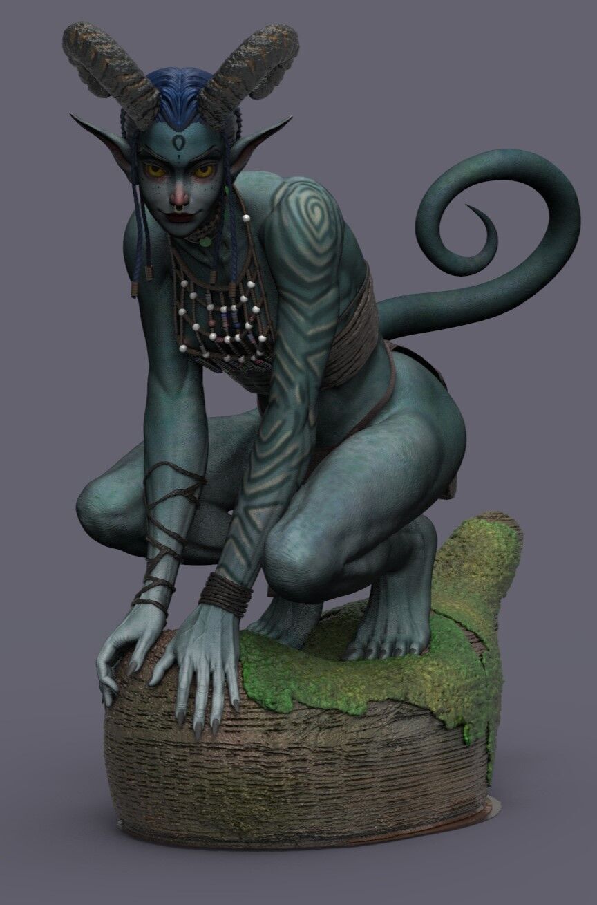 Blue Amazon Woman 3D print model_1