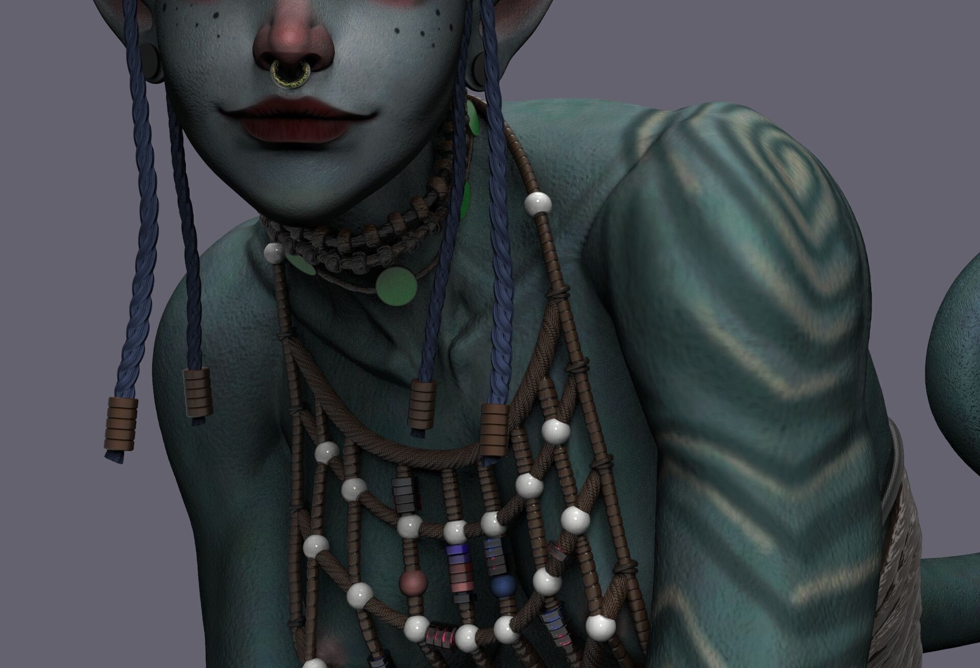 Blue Amazon Woman 3D print model_7