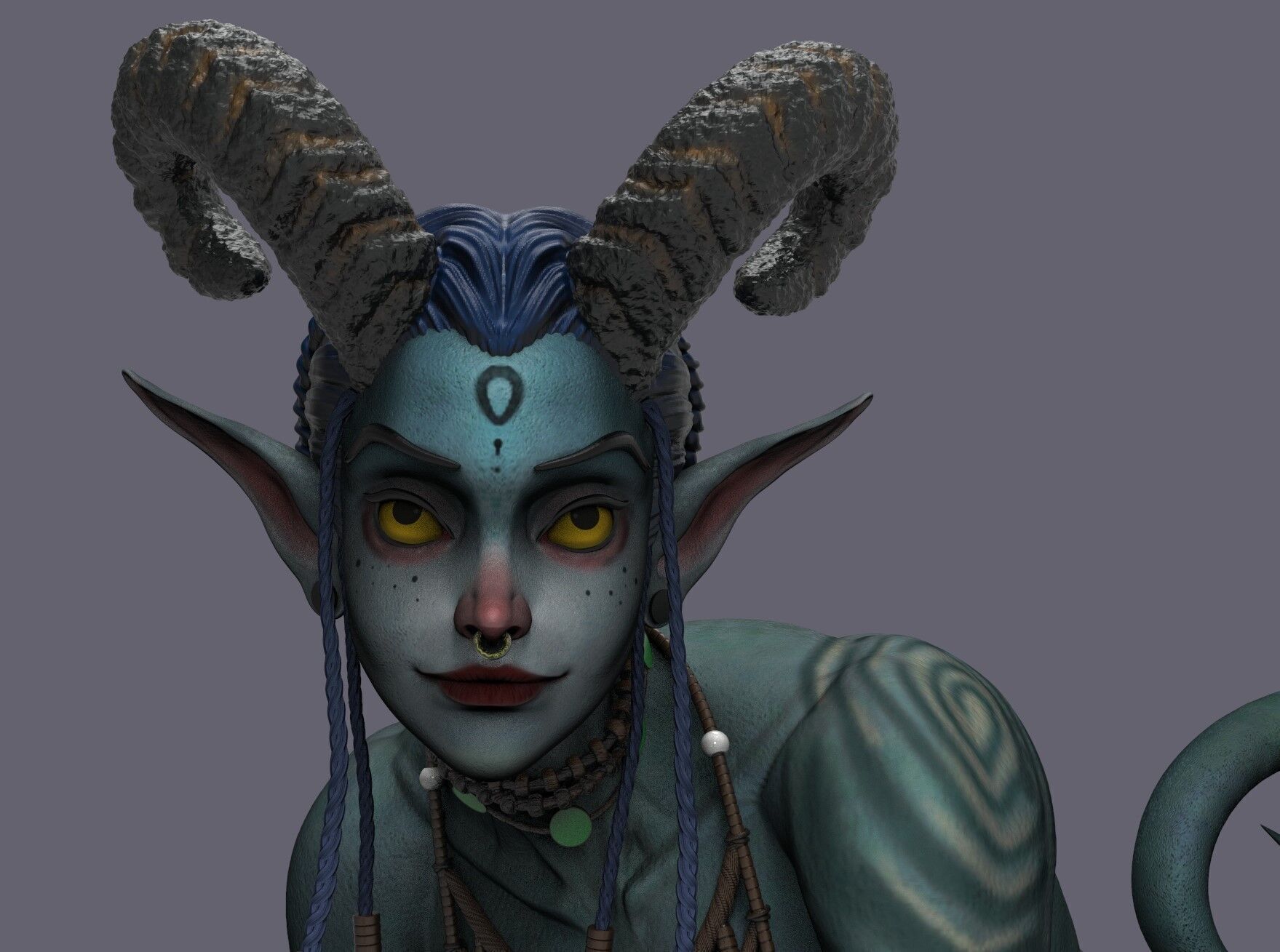 Blue Amazon Woman 3D print model_8