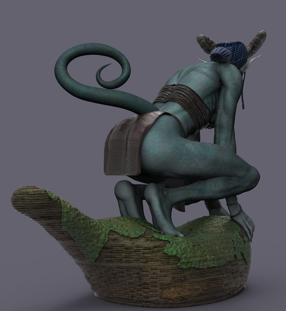 Blue Amazon Woman 3D print model_9