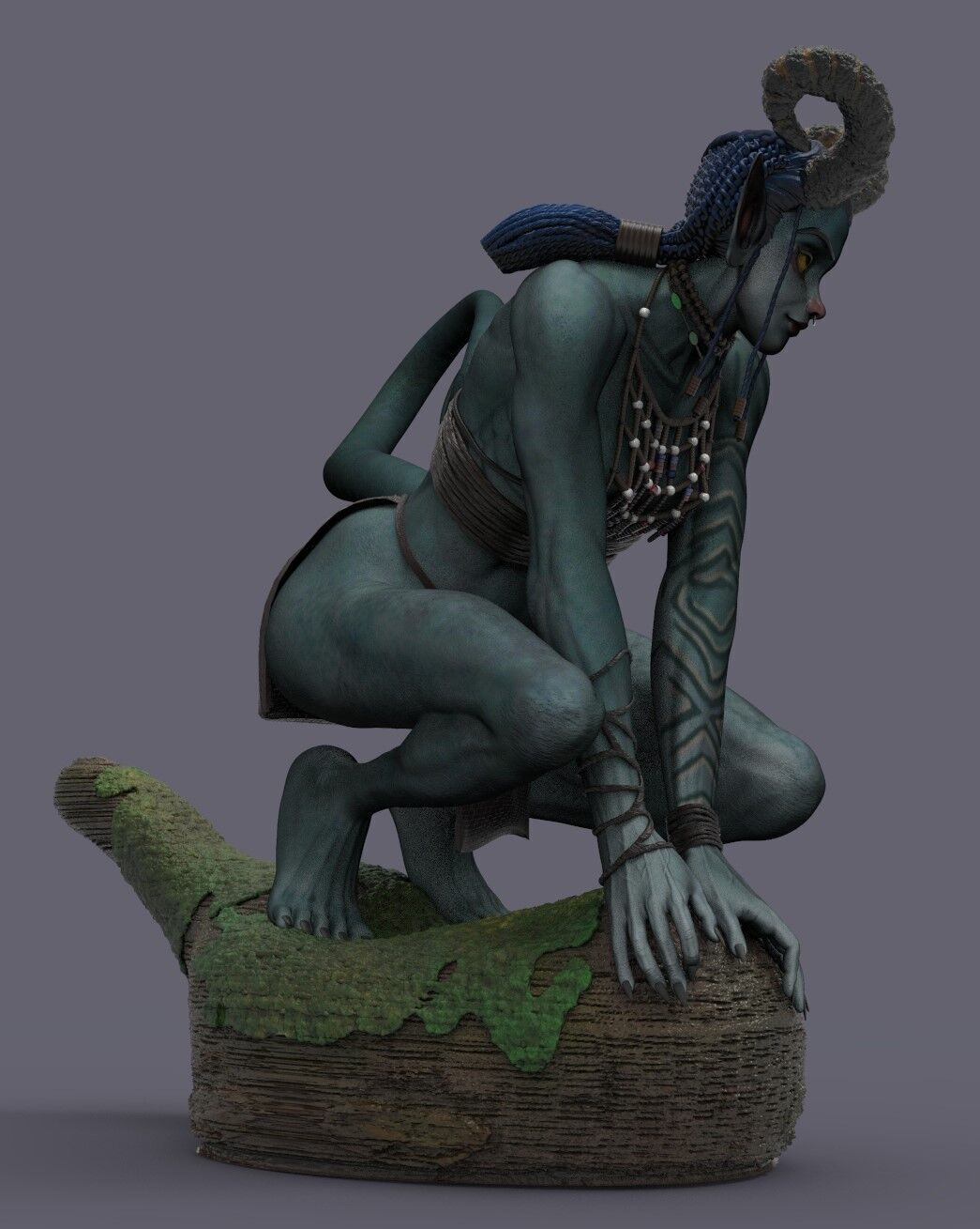 Blue Amazon Woman 3D print model_11