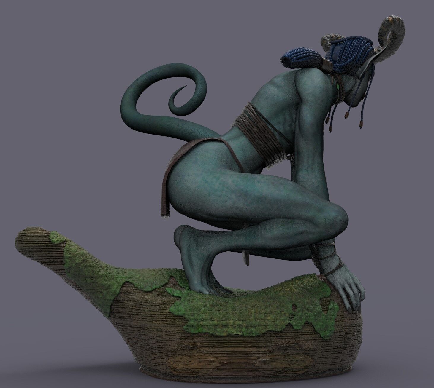Blue Amazon Woman 3D print model_10