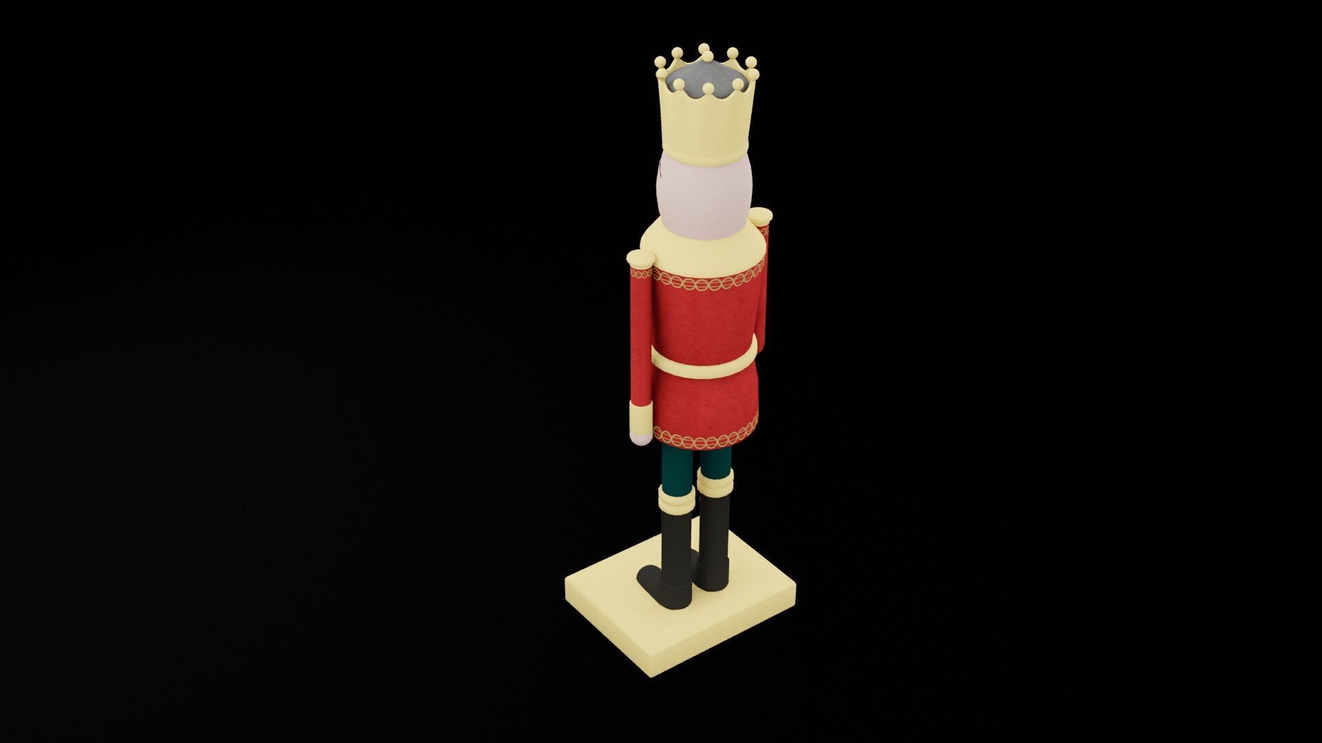 Red Christmas Nutcracker Low-poly 3D model_5