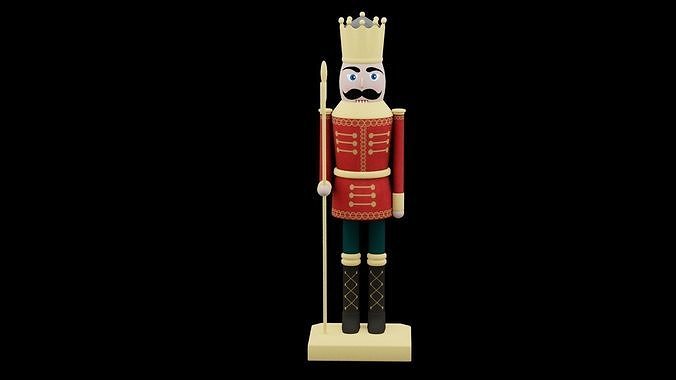 Red Christmas Nutcracker Low-poly 3D model