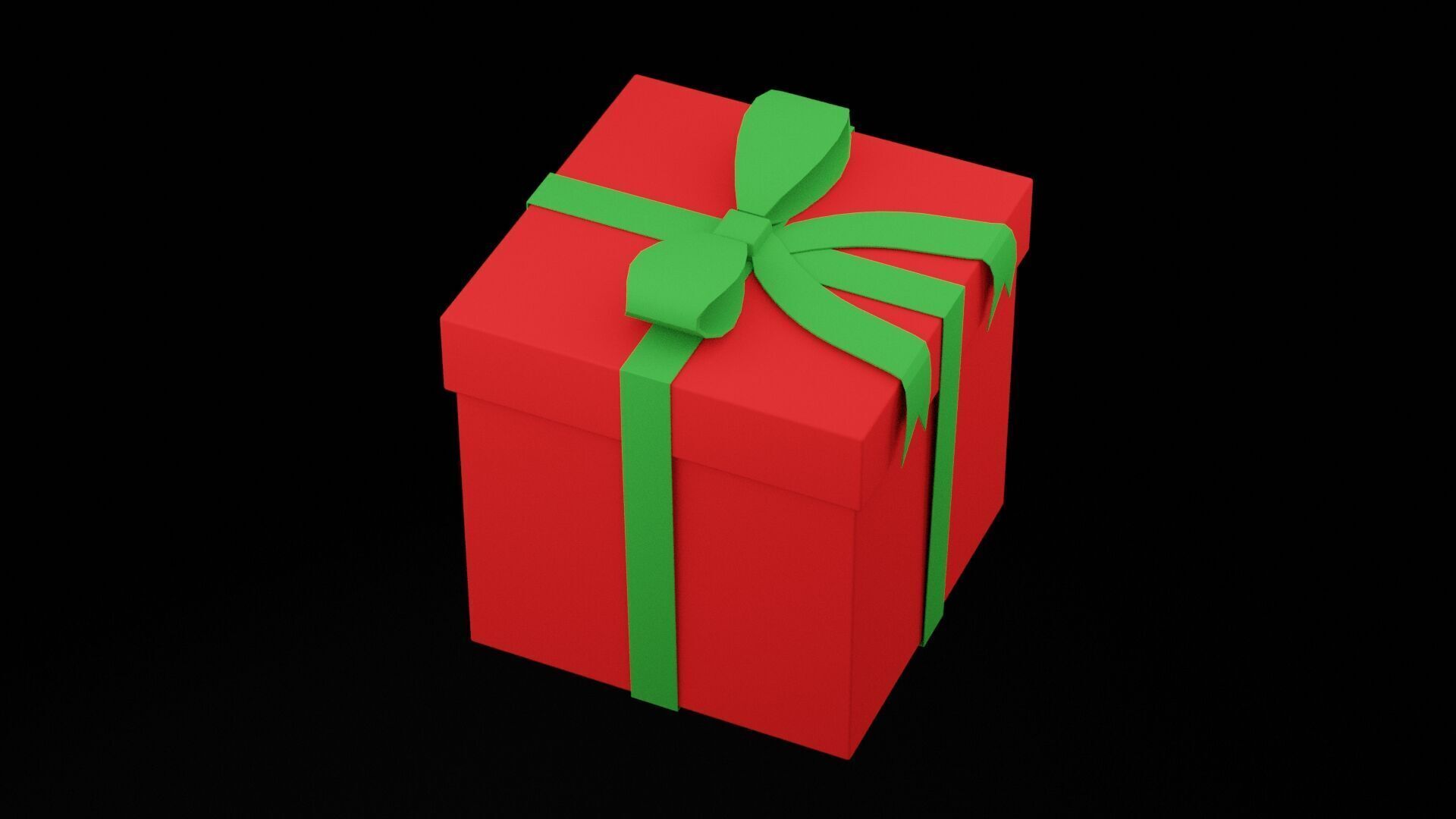 Christmas Gift Box Low-poly 3D model_1