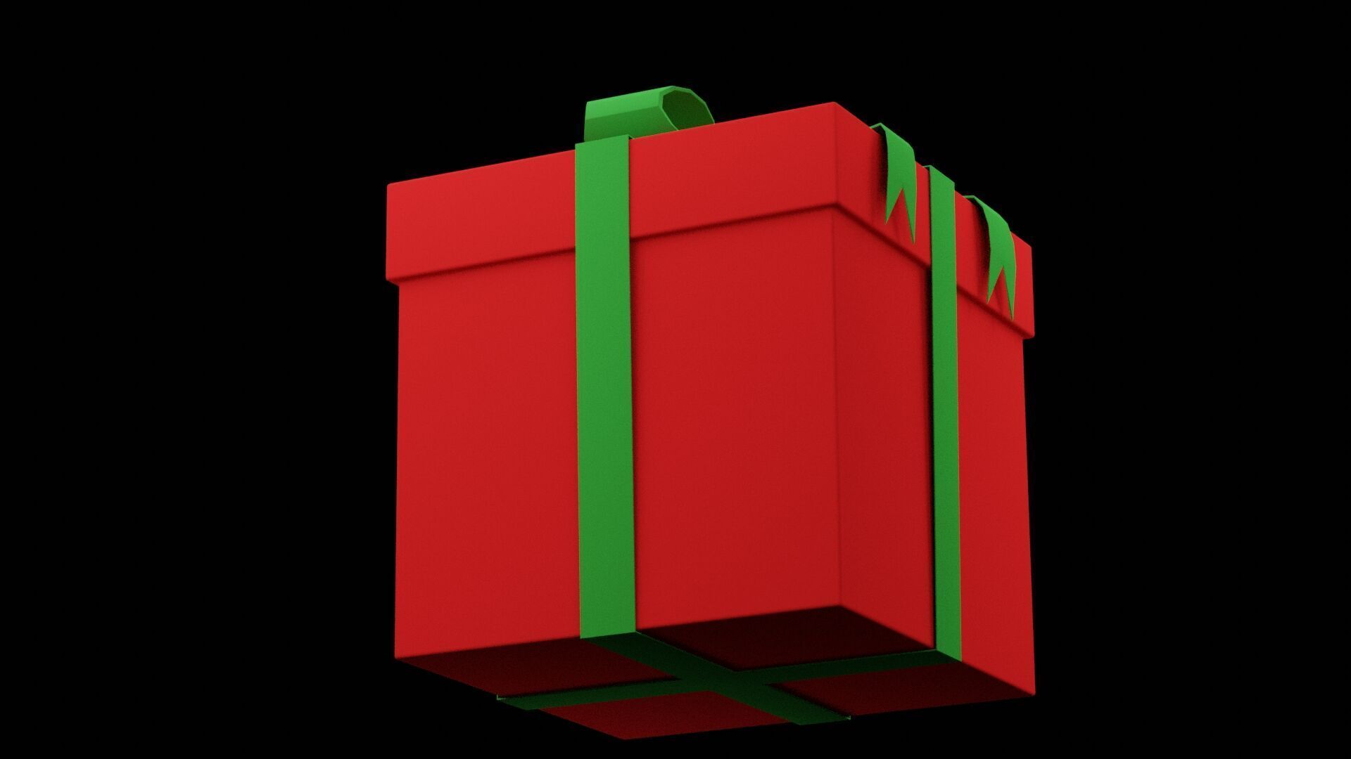 Christmas Gift Box Low-poly 3D model_4