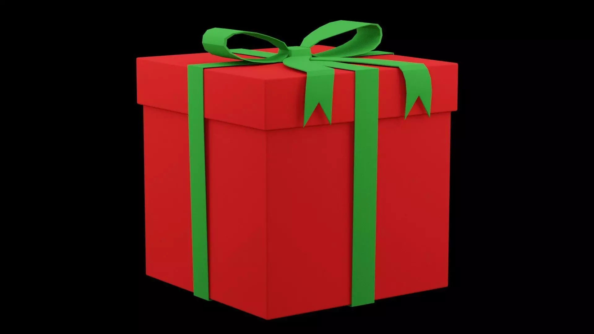 Christmas Gift Box Low-poly 3D model_0