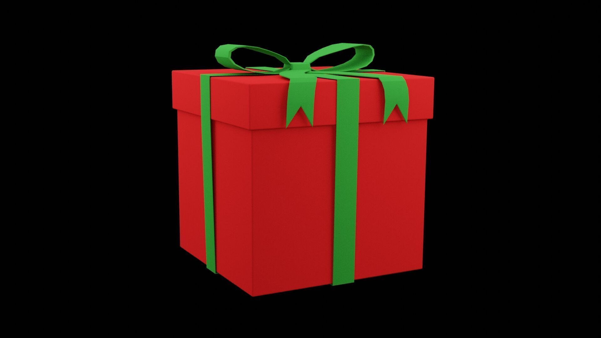 Christmas Gift Box Low-poly 3D model_5