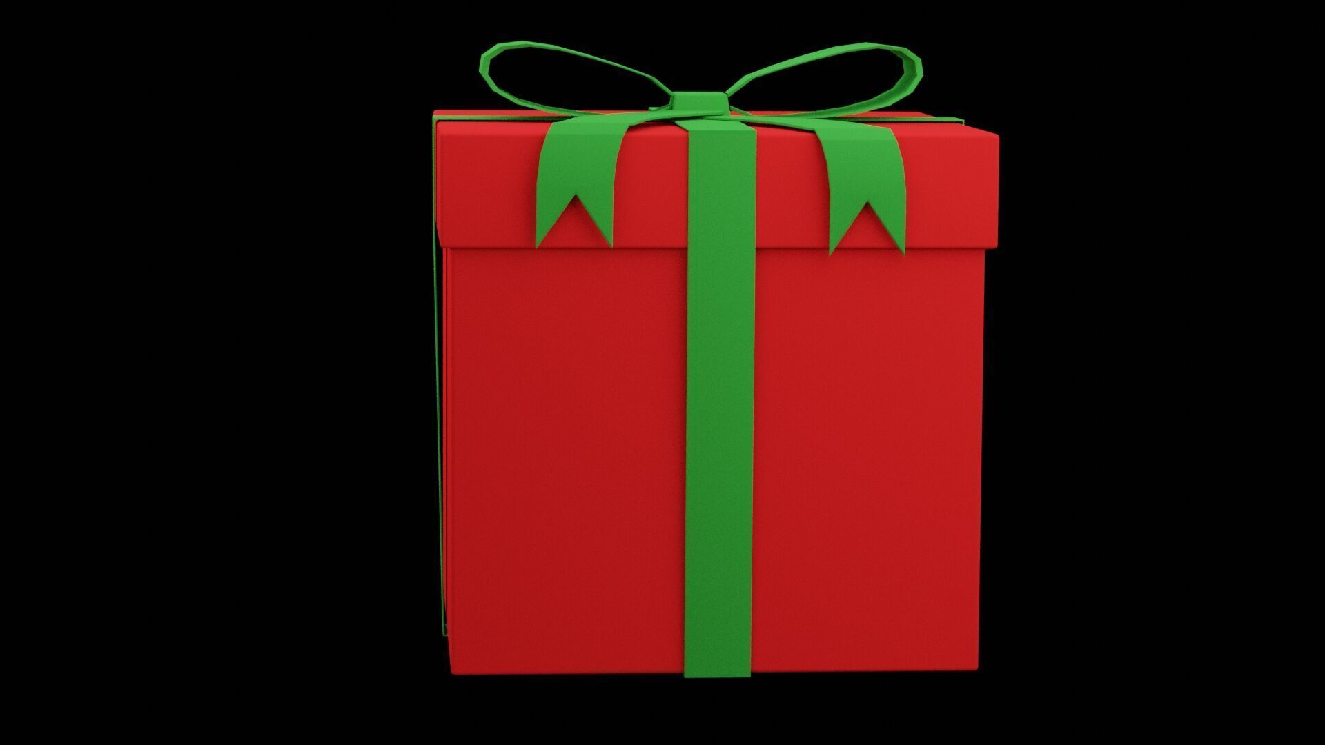 Christmas Gift Box Low-poly 3D model_2