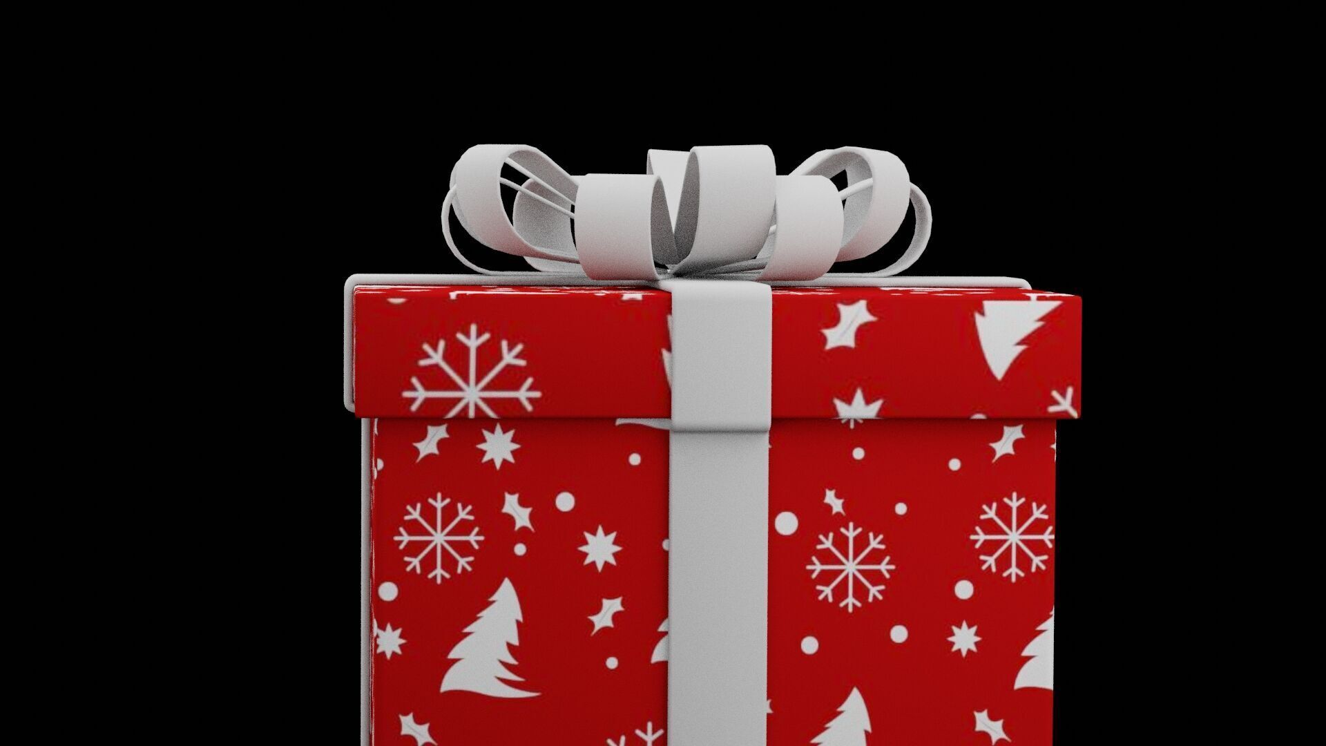 Christmas Gift Box Low-poly 3D model_2