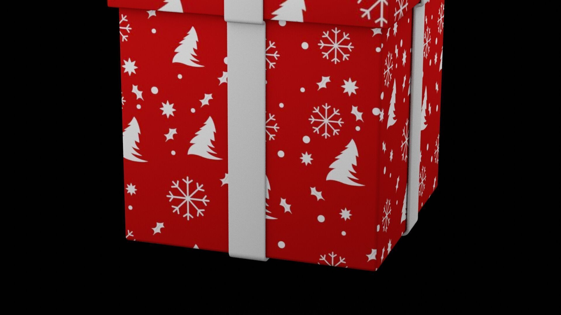 Christmas Gift Box Low-poly 3D model_3