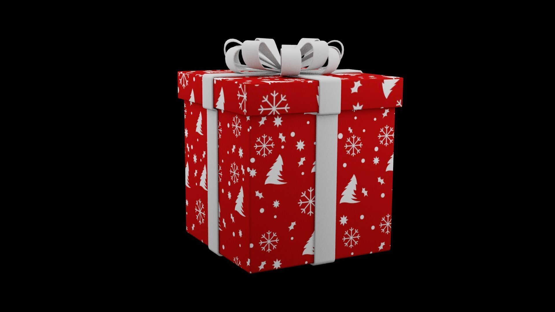Christmas Gift Box Low-poly 3D model_5