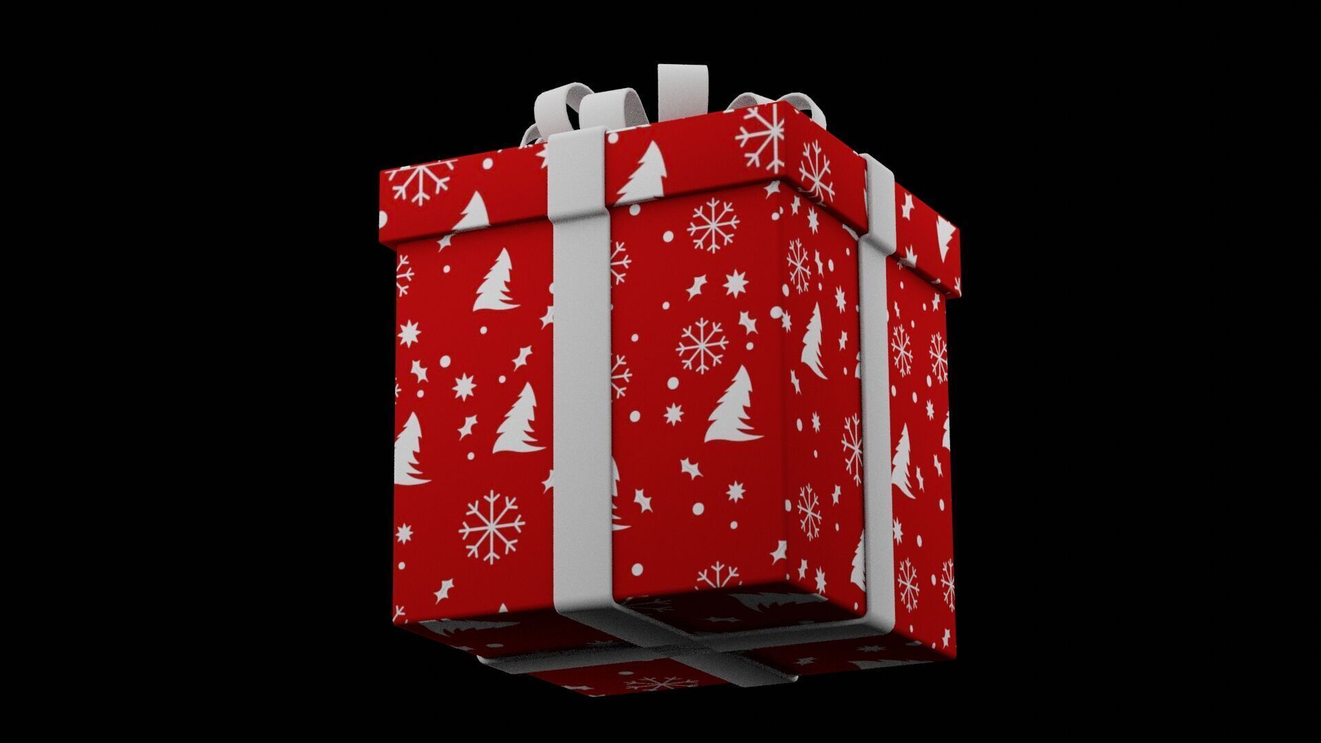 Christmas Gift Box Low-poly 3D model_4