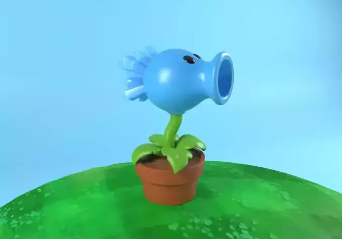 Plants vs Zombies Snow Pea - Model for 3d printing STL OBJ FBX