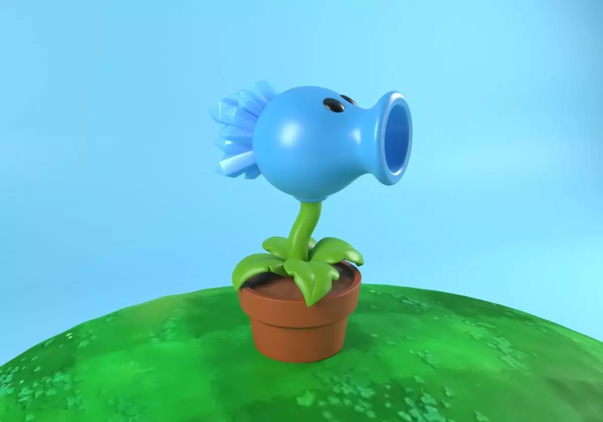 Plants vs Zombies Snow Pea - Model for 3d printing STL OBJ FBX 3D print model_0
