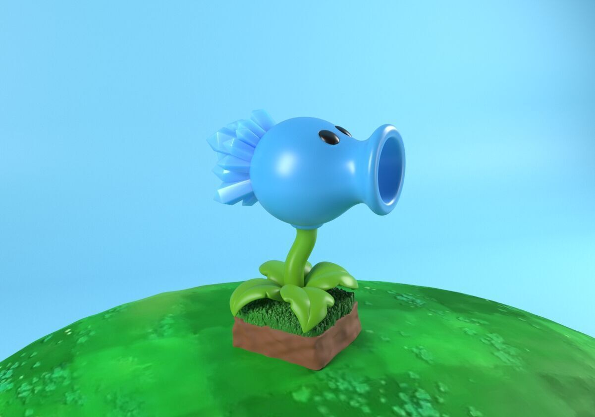 Plants vs Zombies Snow Pea - Model for 3d printing STL OBJ FBX 3D print model_1