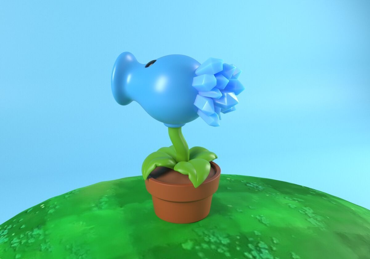 Plants vs Zombies Snow Pea - Model for 3d printing STL OBJ FBX 3D print model_2