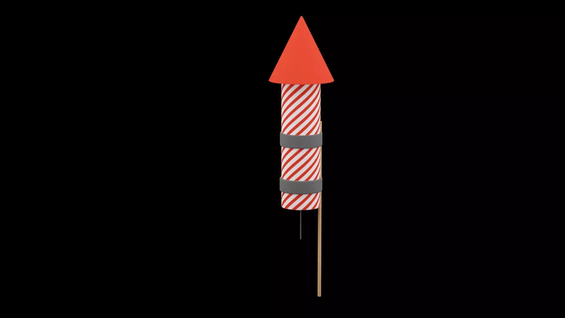 Red Christmas Firework Low-poly 3D model