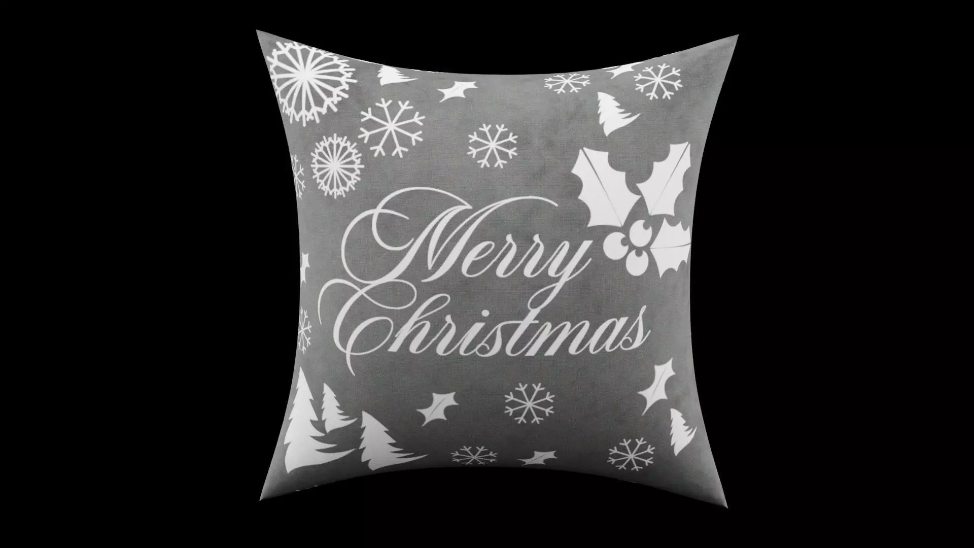 Christmas Cushion Low-poly 3D model_0