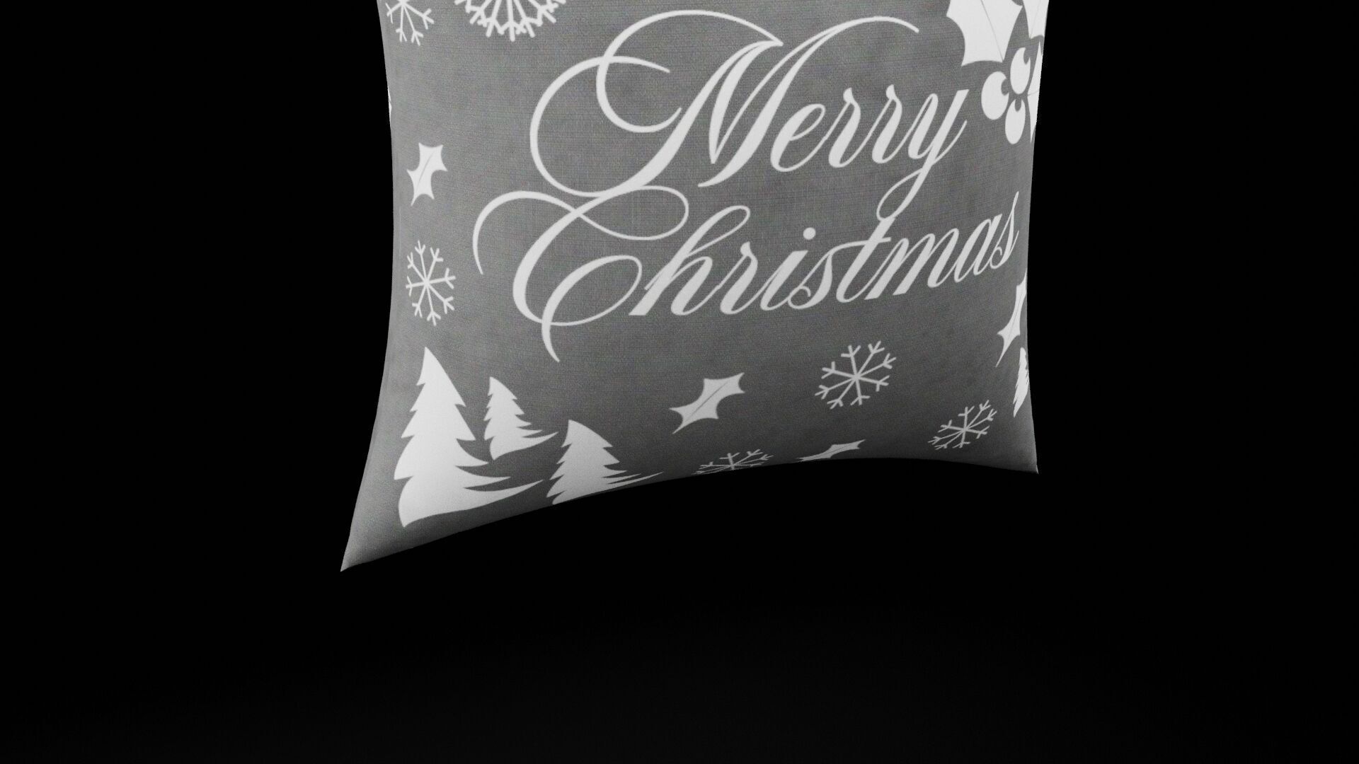 Christmas Cushion Low-poly 3D model_5