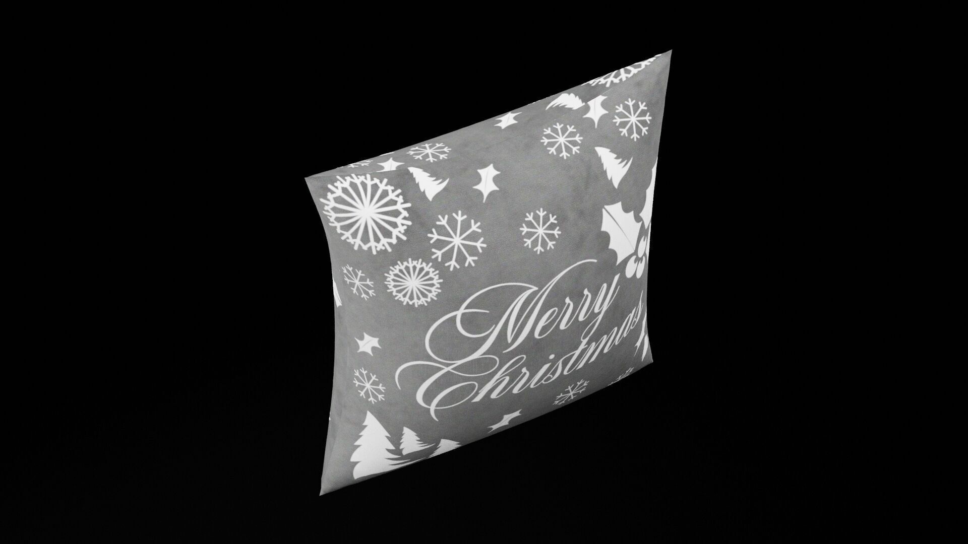 Christmas Cushion Low-poly 3D model_1