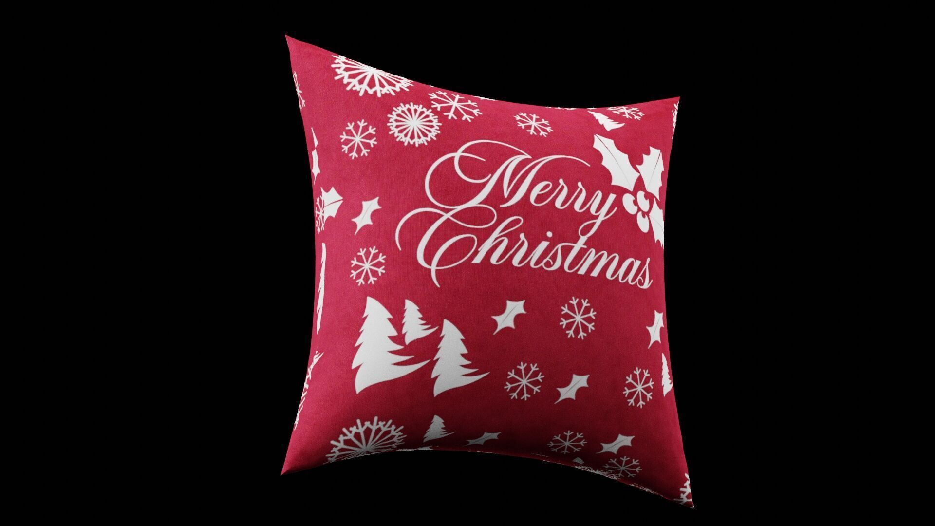 Christmas Cushion Low-poly 3D model_4