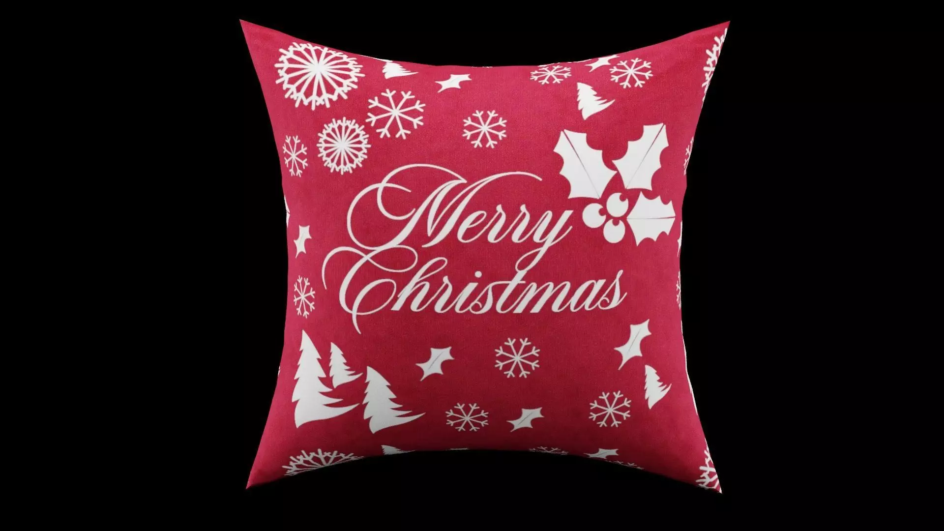 Christmas Cushion Low-poly 3D model_0