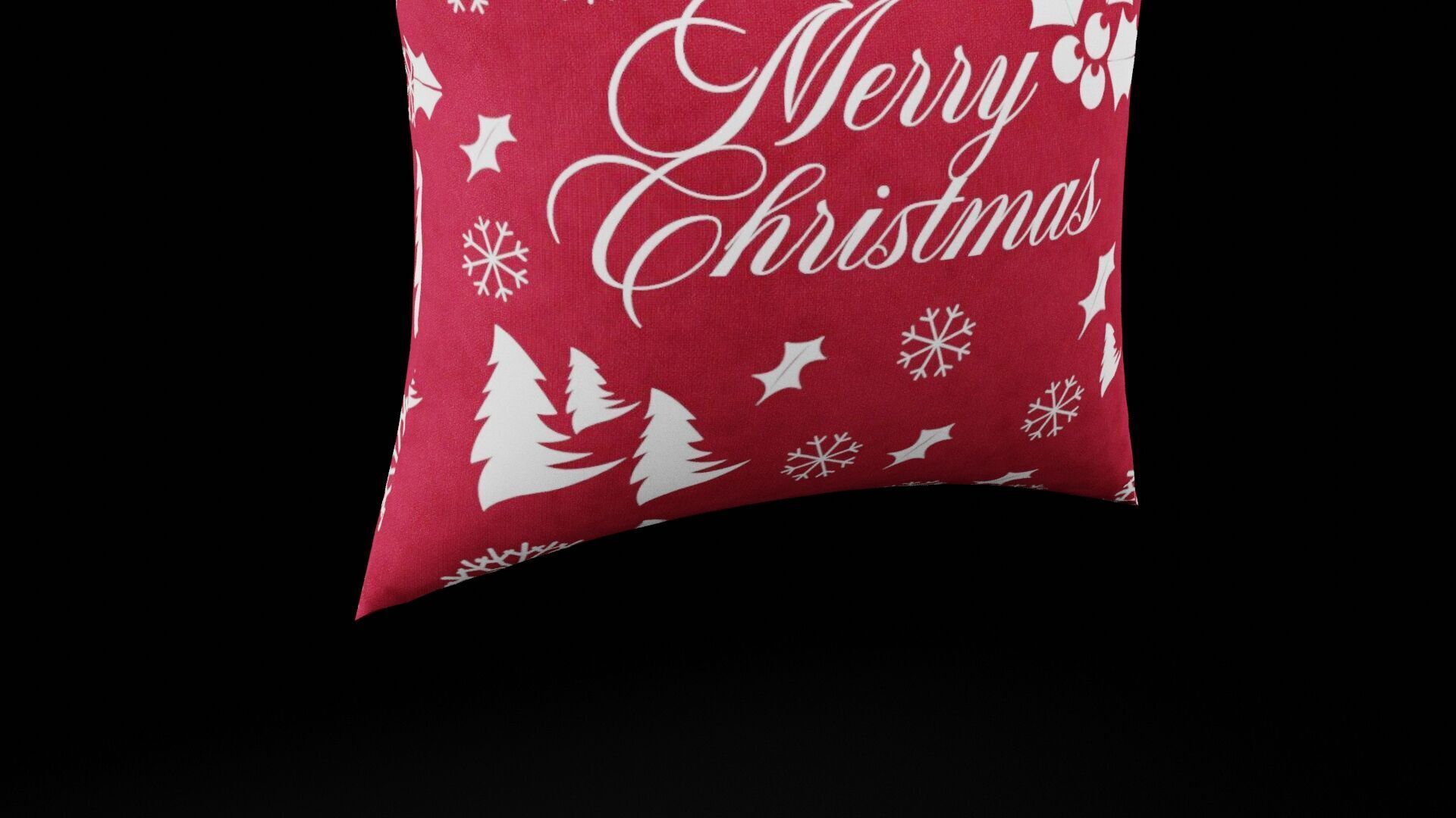 Christmas Cushion Low-poly 3D model_5